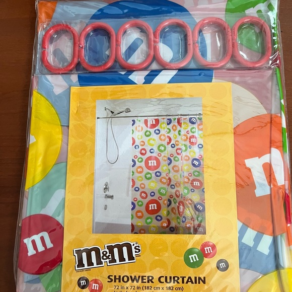 M & M Bath Colorful Fun M Ms Plastic Shower Curtain 72 X 72 Inches Nwt Poshmark